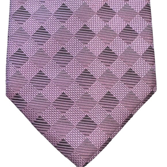 Giorgio Armani Tie Men Pink Silk Geometric Square Print Designer Italy 3.75 X 58 - Picture 1 of 10